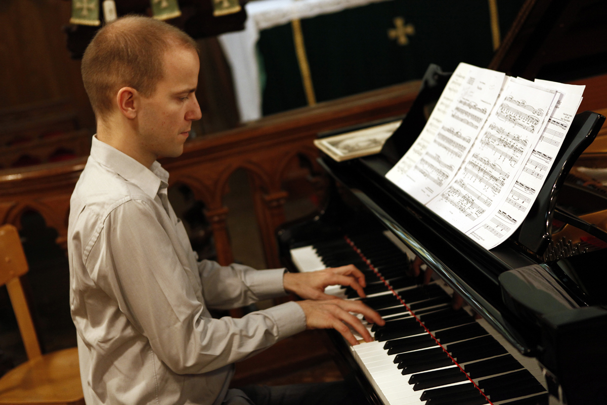 Julien plays piano